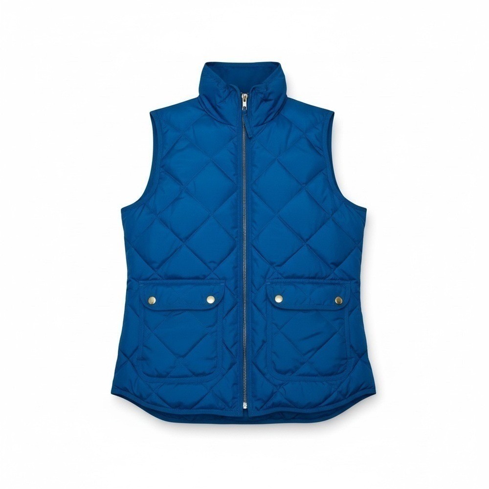 J. Crew Excursion Quilted Puffer Vest Royal Blue Size Small